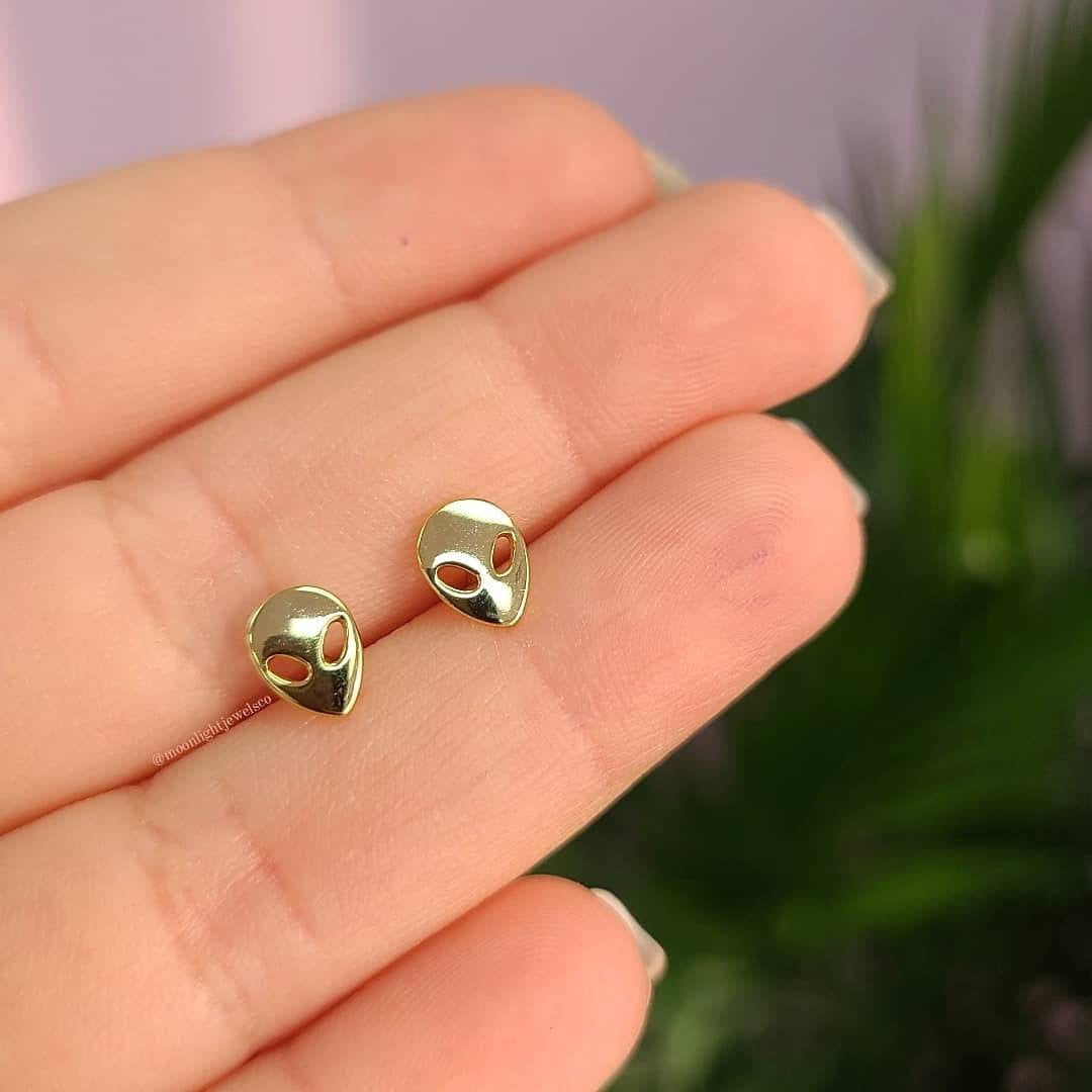 Dainty Alien Studs  Fine Jewelry Collection – MOONLIGHT JEWELS CO. INC.