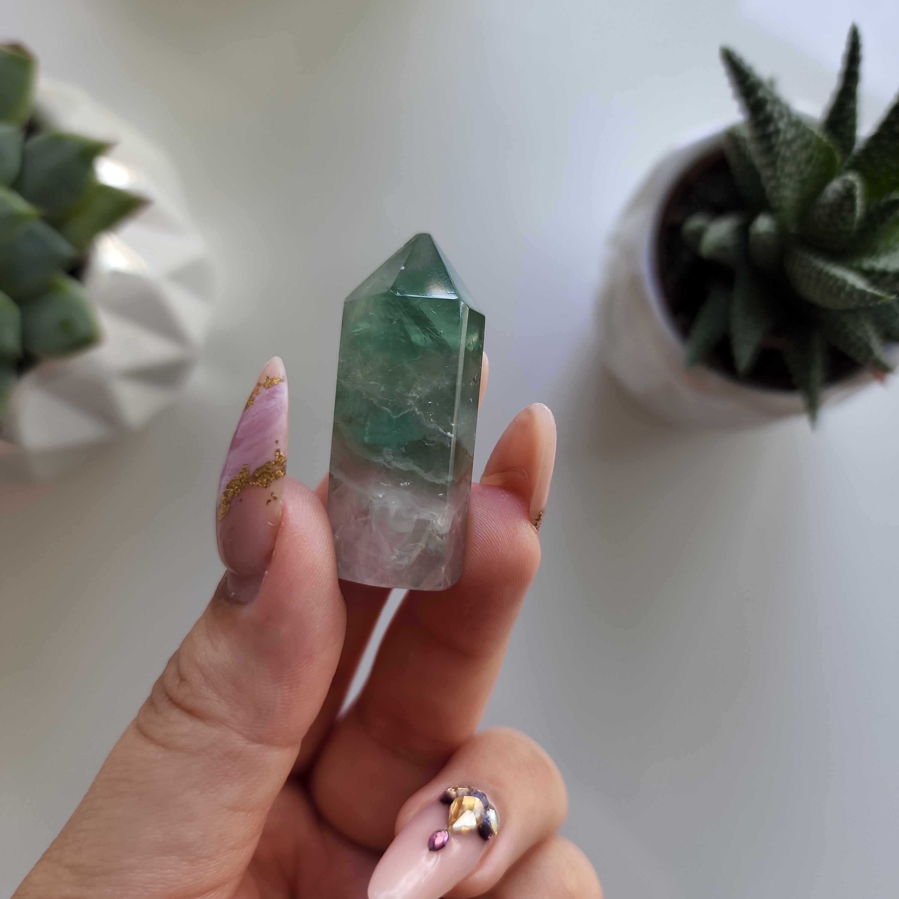 Rainbow Fluorite Mini Standing Tower - Style 9