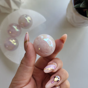 Rose Aura Quartz Sphere
