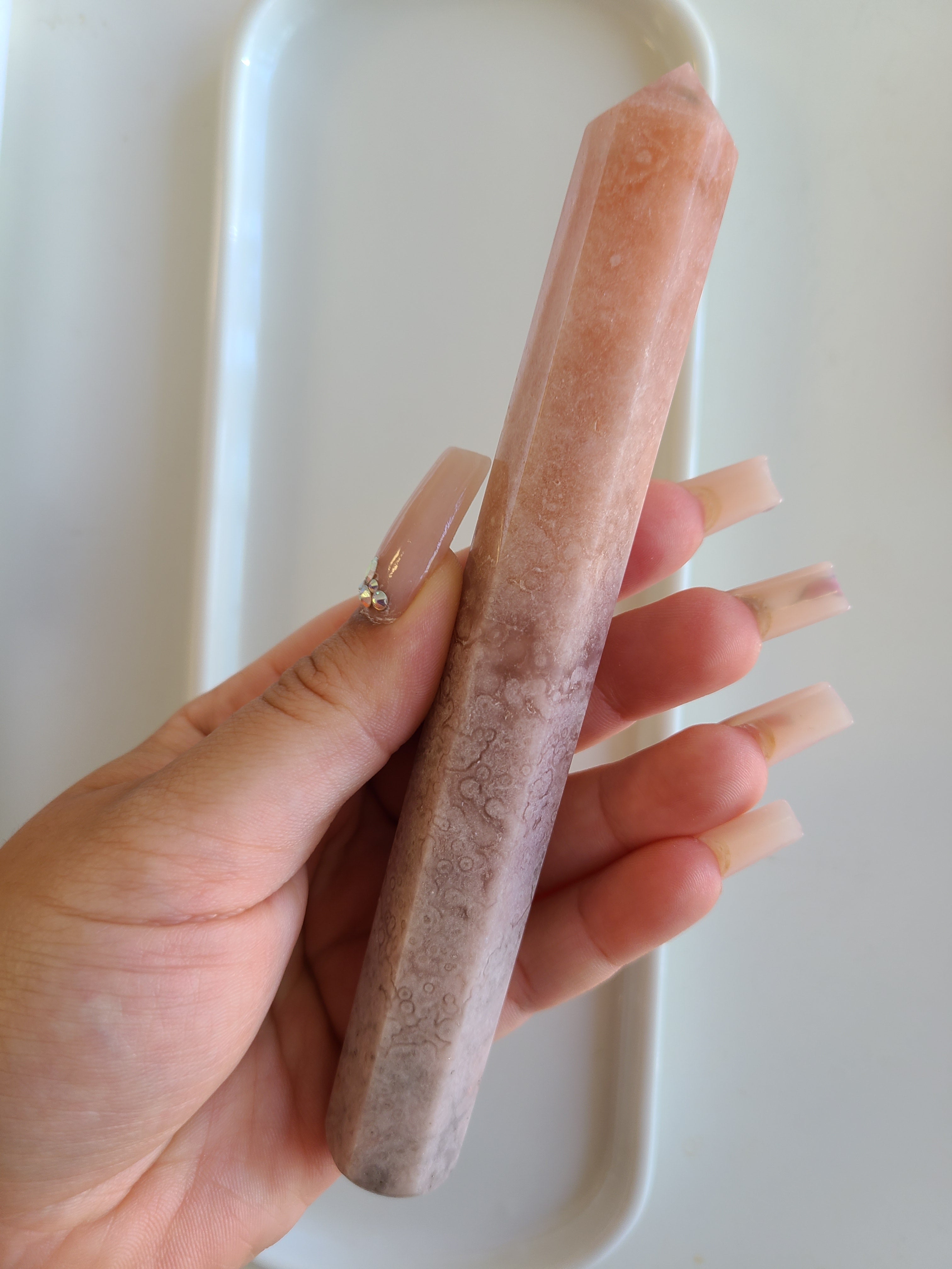 Pink Amethyst Wand - Style 18