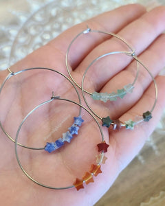 Shooting Star Hoops | choose your crystal