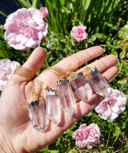 Quartz Chunk Necklace; Gold Quartz Necklace; Quartz; Sterling Silver; 18k Gold Plated; Chakra Jewelry; Crown Chakra; Healing Jewelry
