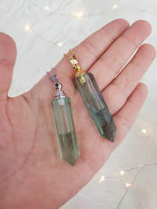 Green Fluorite Essential Oil Bottle Necklace; Perfume Bottle Necklace; Gemstone Necklace; Chakra Jewelry; Healing Jewelry
