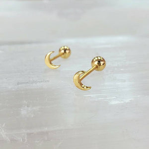 Dainty Crescent Moon Studs | Fine Jewelry Collection