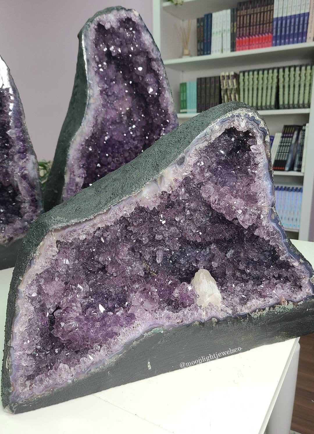 18.75 KG Amethyst Cathedral with Calcite Inclusion, Micro Druzy and Amethyst "Flowers" (see photo 3)