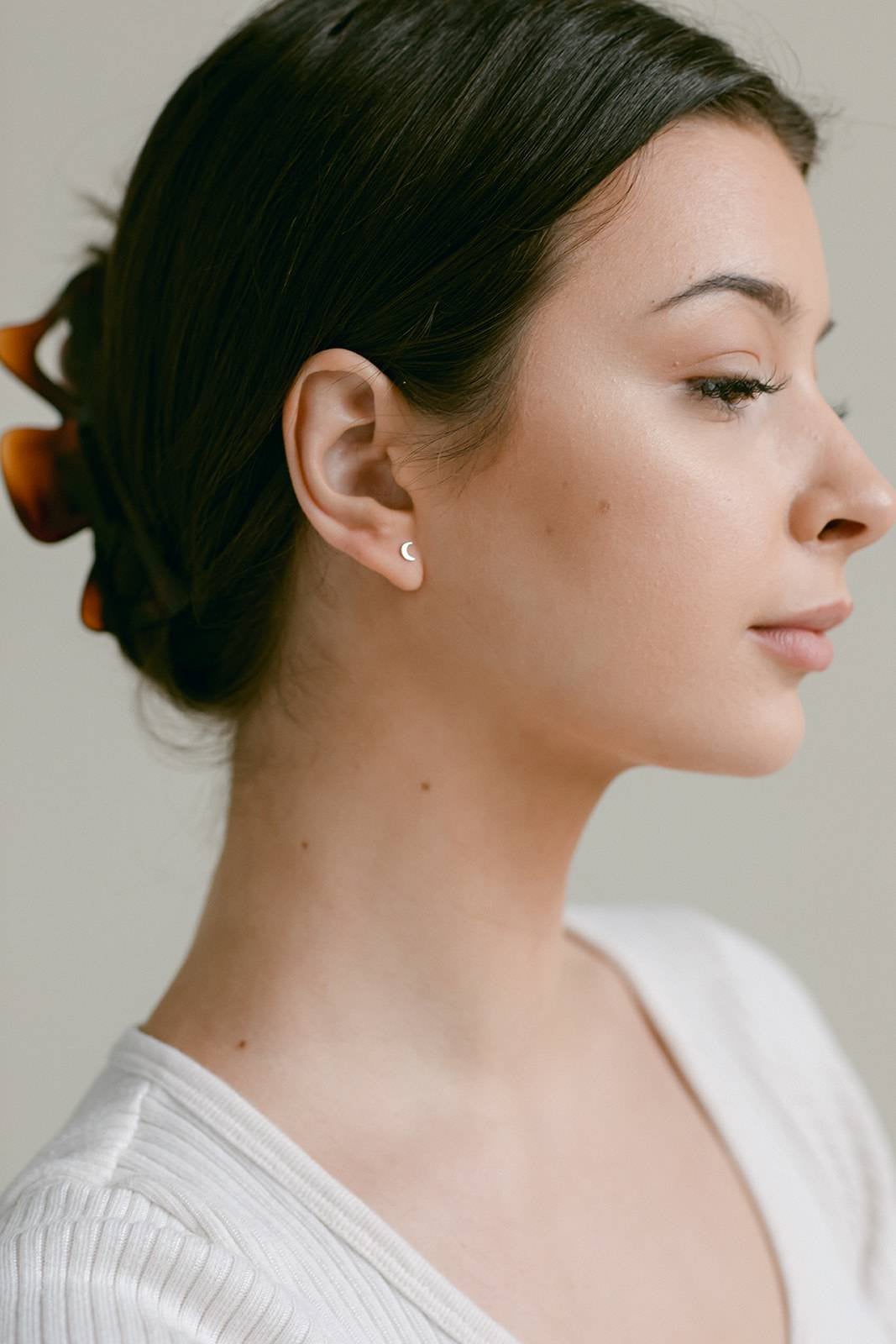 Dainty Crescent Moon Studs | Fine Jewelry Collection