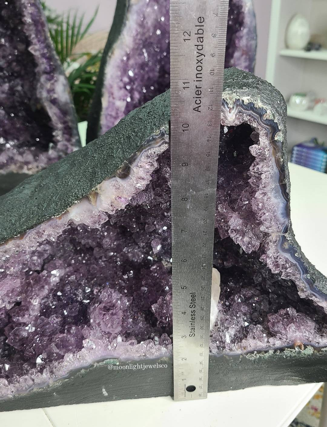 18.75 KG Amethyst Cathedral with Calcite Inclusion, Micro Druzy and Amethyst "Flowers" (see photo 3)