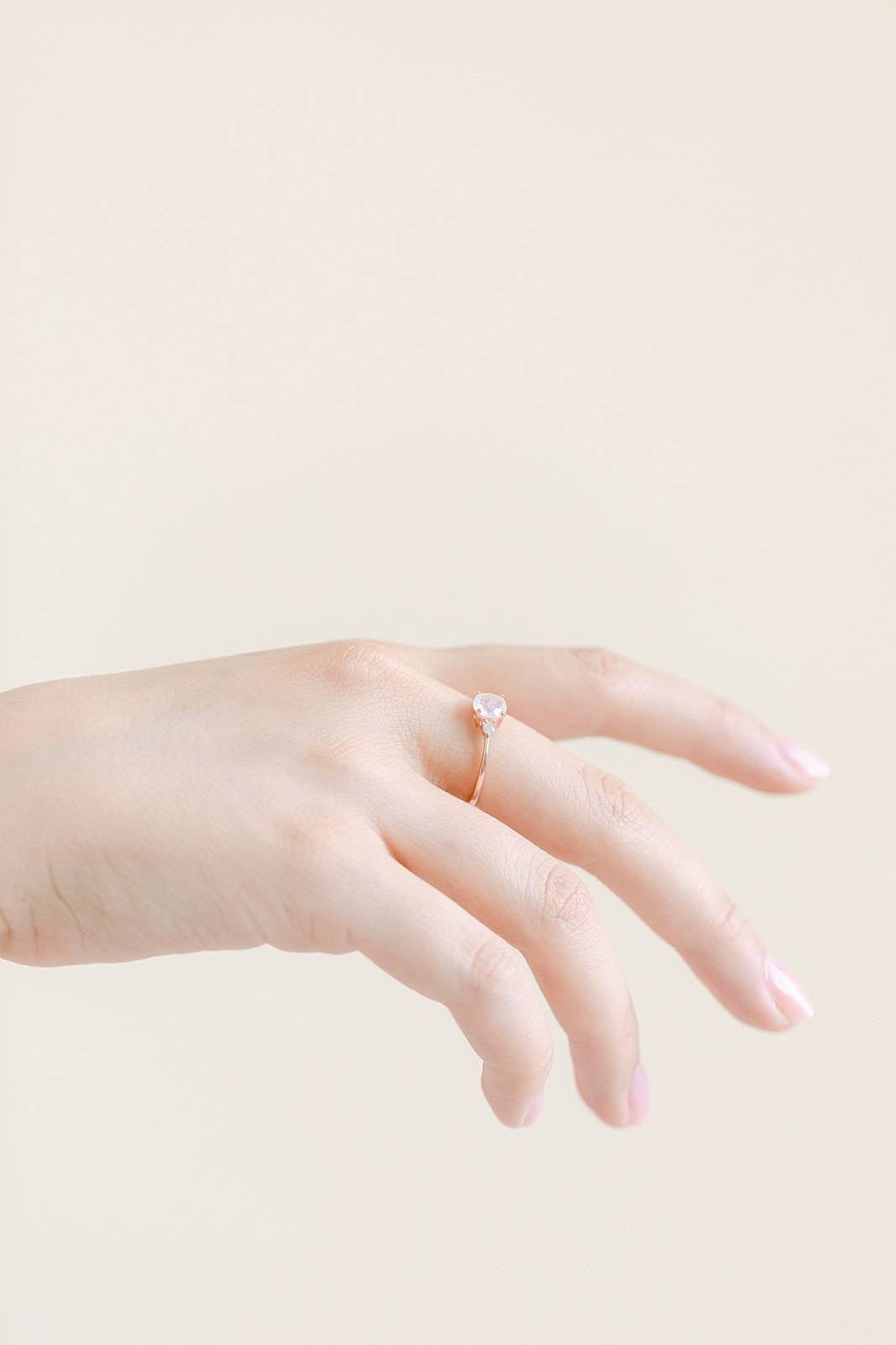 Moonstone x Rose Gold Ring - dainty - Fine Jewelry Collection