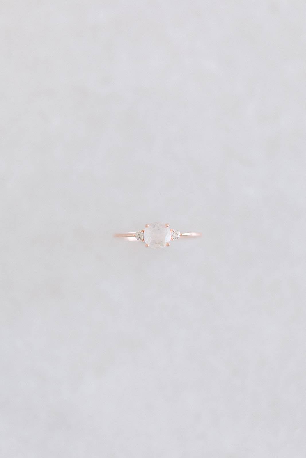 Moonstone x Rose Gold Ring - dainty - Fine Jewelry Collection