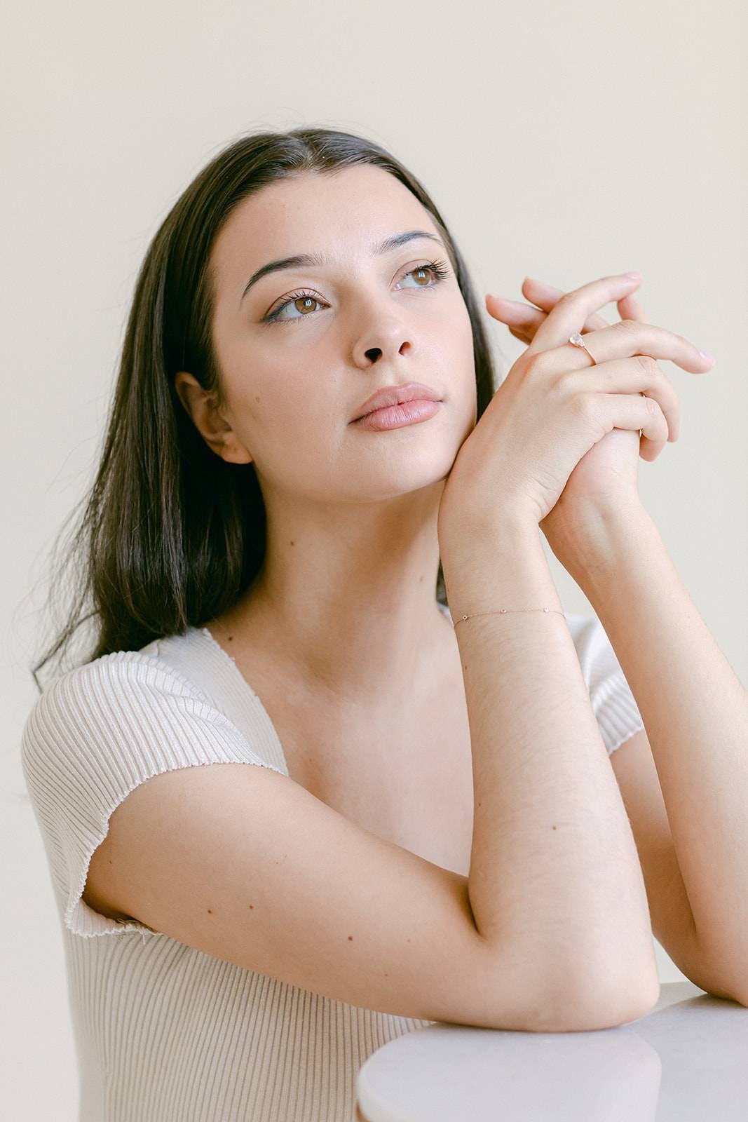 Moonstone x Rose Gold Ring - dainty - Fine Jewelry Collection