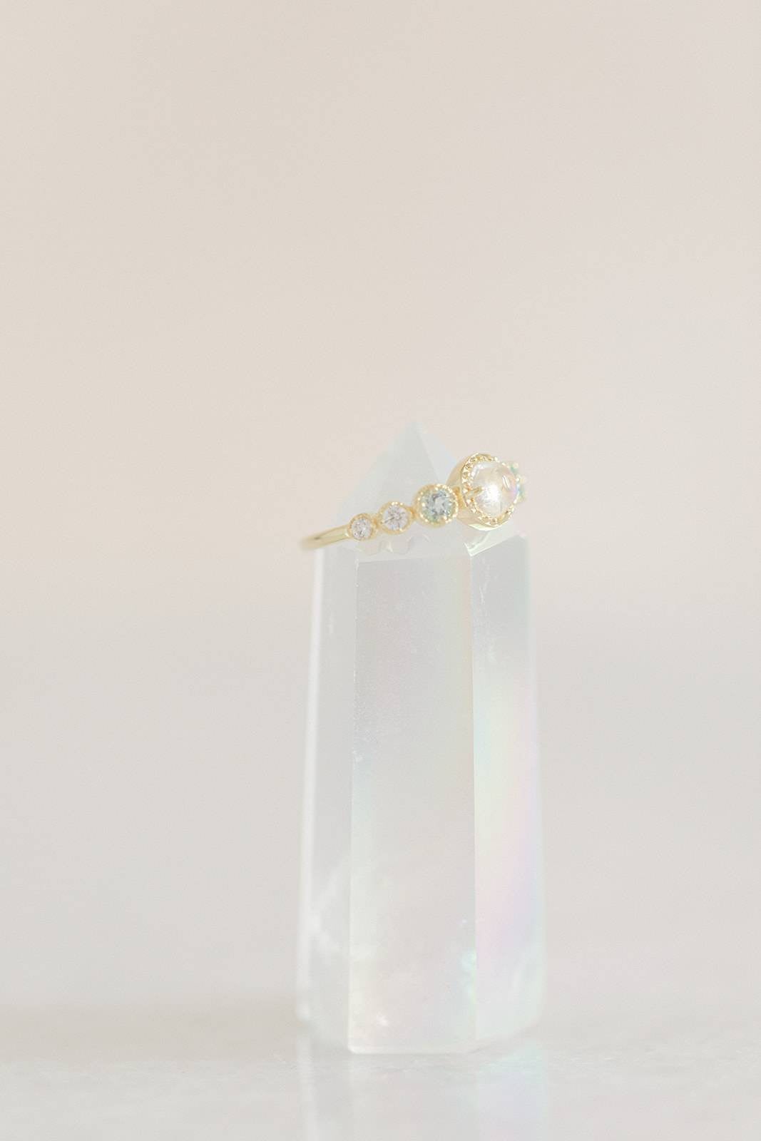 Moonstone and Blue Topaz Ring - Fine Jewelry Collection