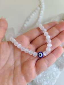 Selenite Evil Eye Necklace