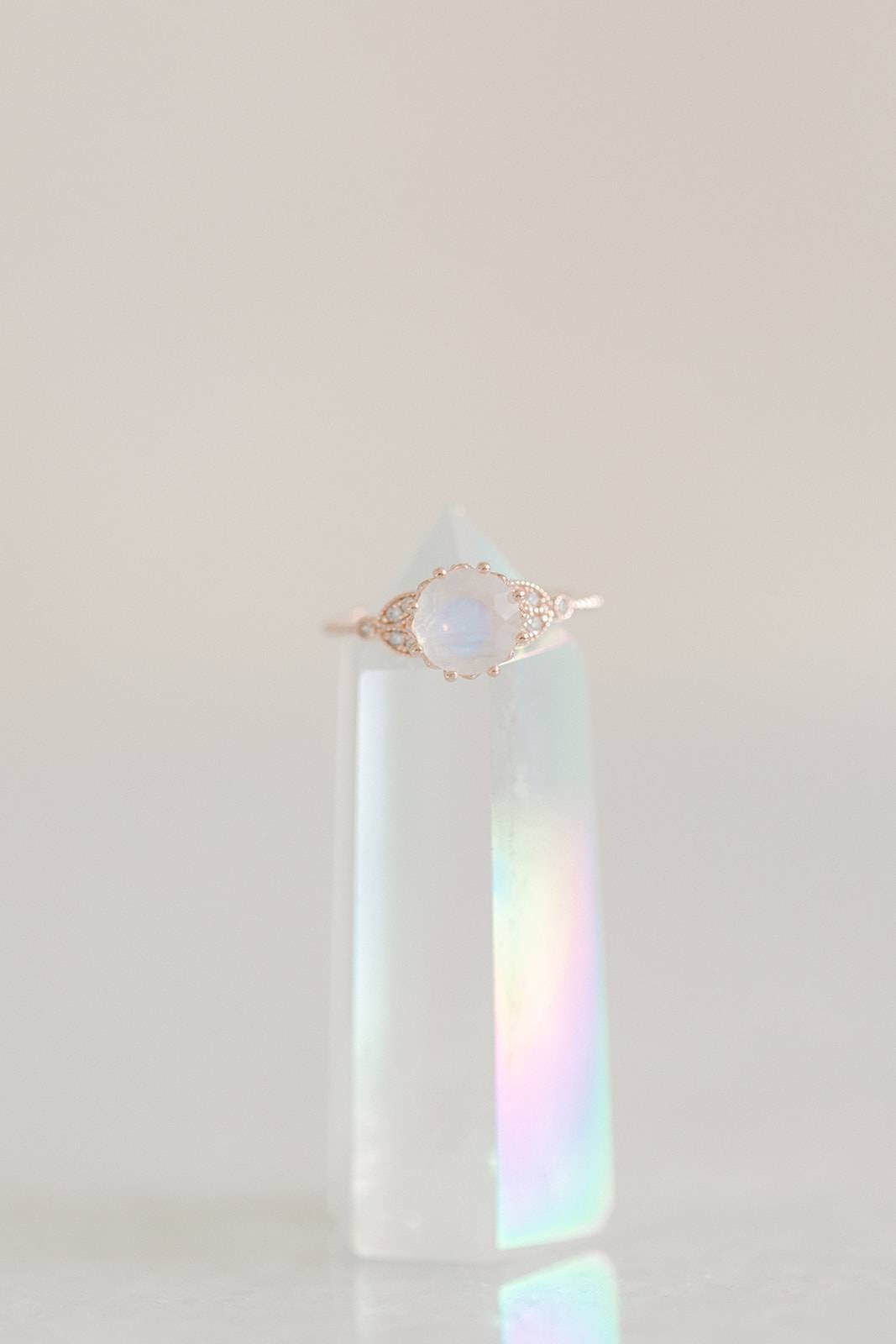 Moonstone x Rose Gold Ring - Princess - Fine Jewelry Collection