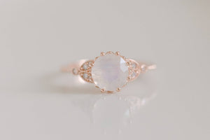 Moonstone x Rose Gold Ring - Princess - Fine Jewelry Collection